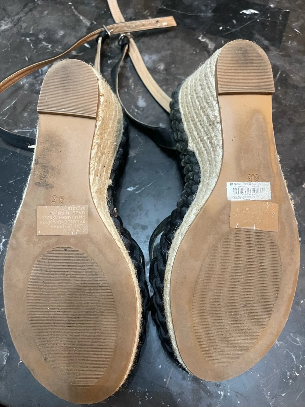 Torrid Black Espadrille Wedge Sandals | Size 9.5W (Wide Width)